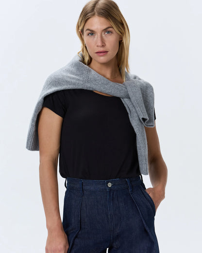 Cotton Modal Scoop Neck Tee - XS / Navy
