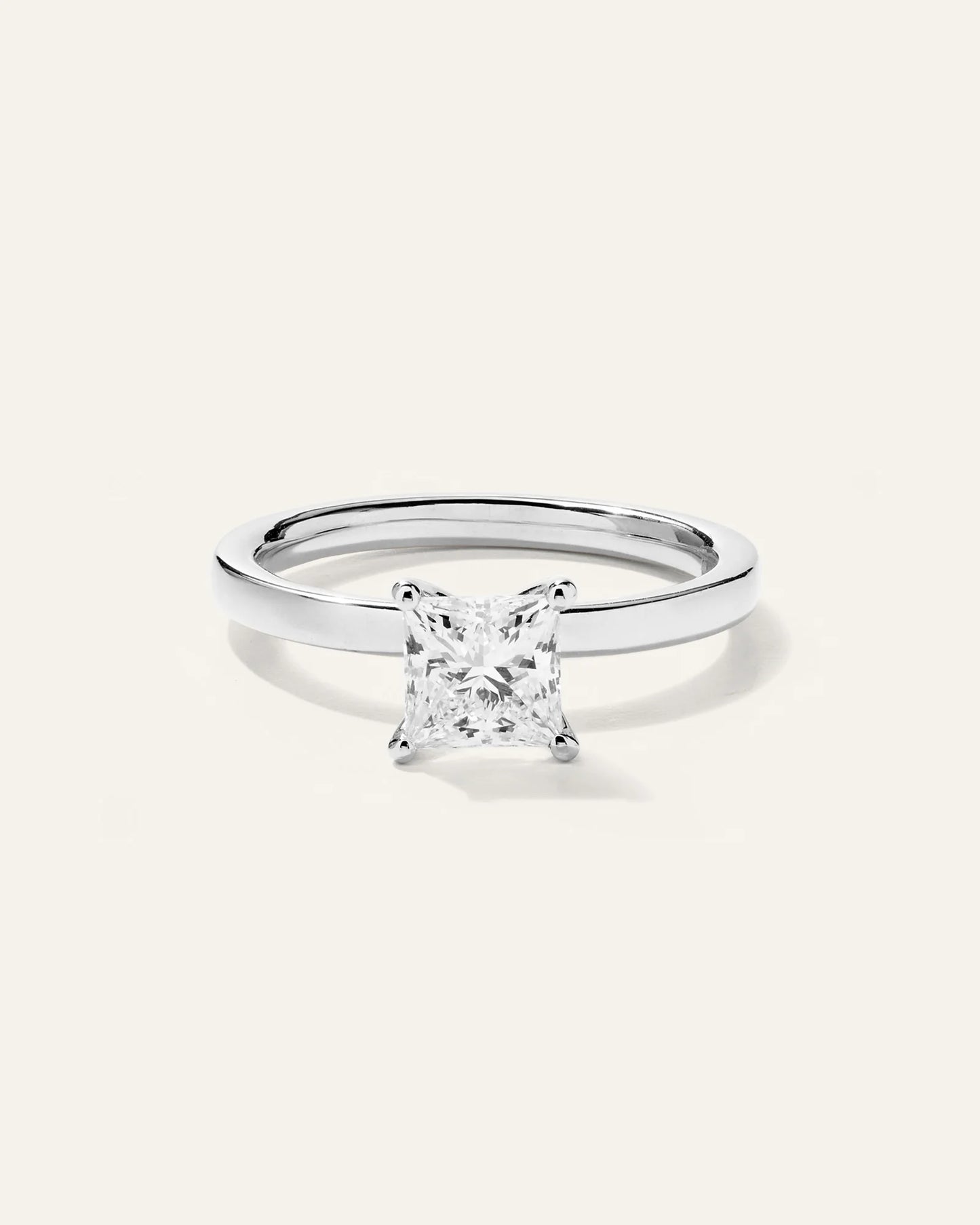 Lab Grown Diamond Princess Comfort Fit Engagement Ring - 1ct - 4 / Yellow Gold