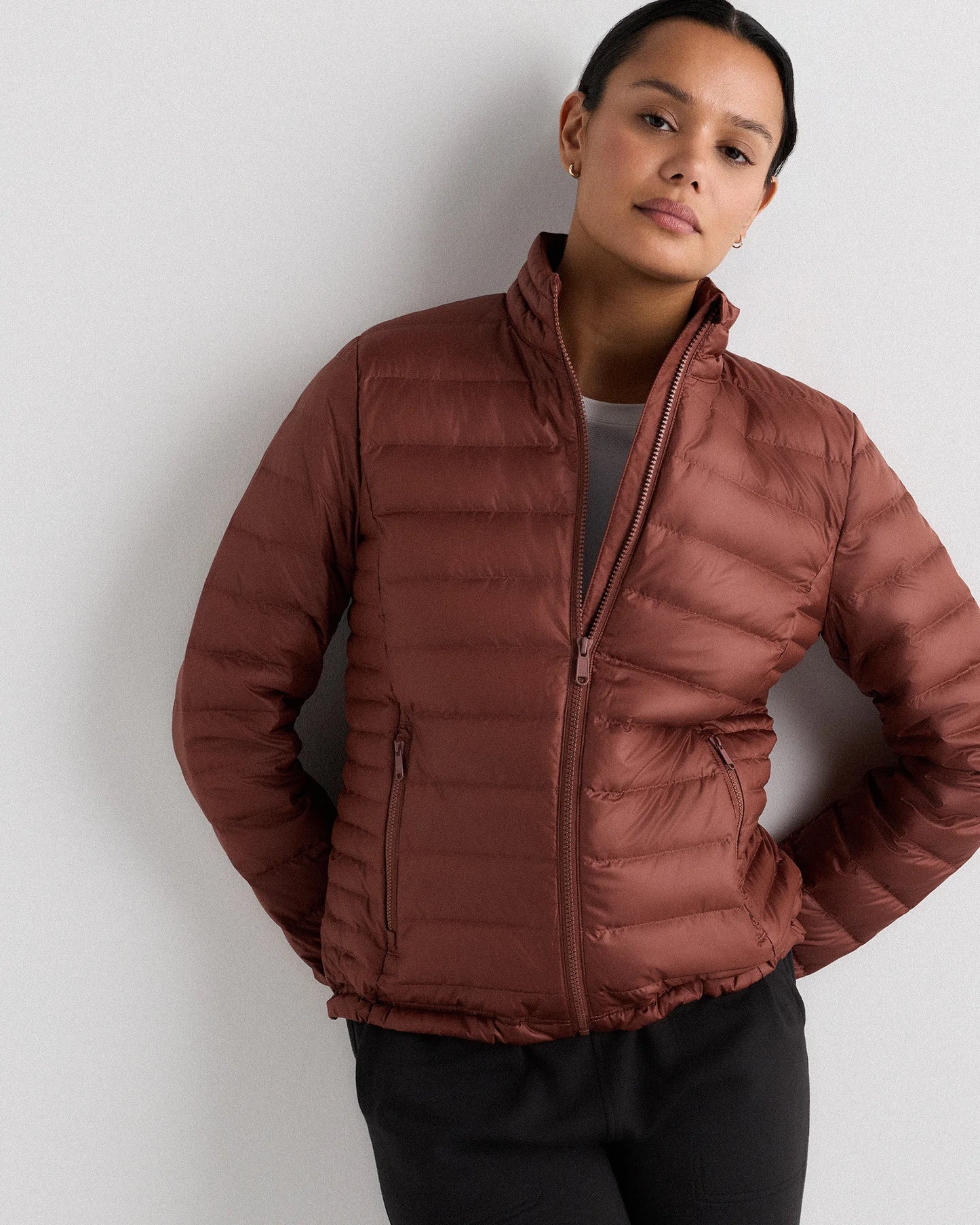 Lightweight Down Packable Puffer Jacket - XS / Black