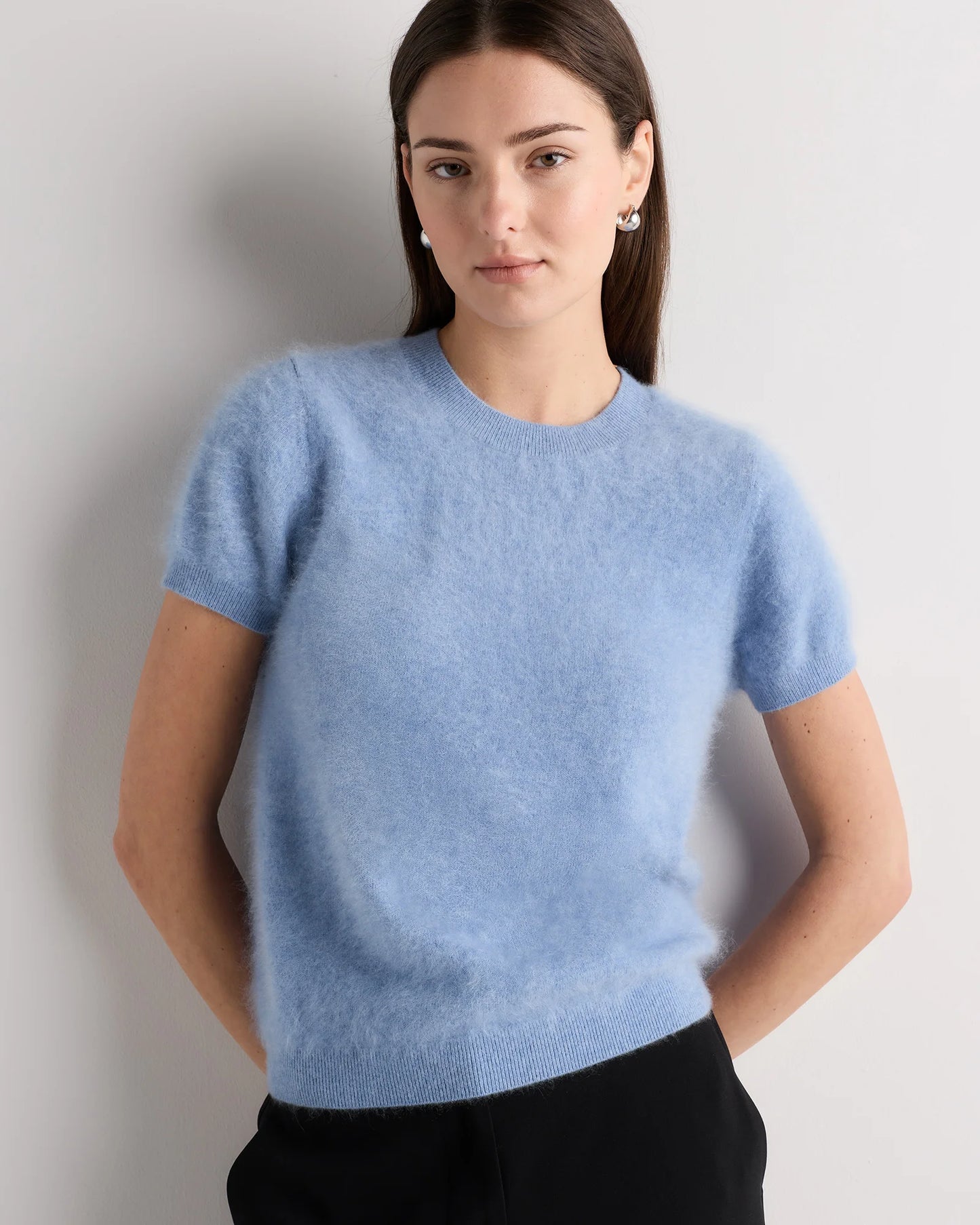 Women's Brushed Cashmere Tee - XS / Ivory