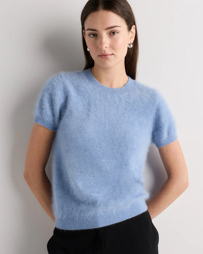 Women's Brushed Cashmere Tee - XS / Ivory