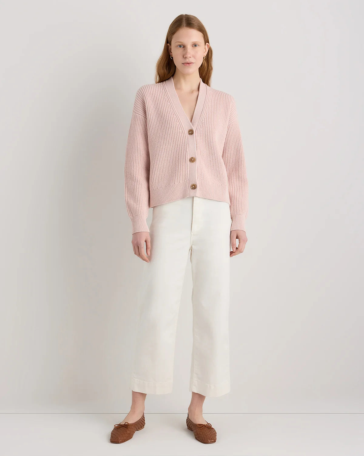 100% Organic Cotton Fisherman Boxy Cropped Cardigan - XS / Sapphire Blue