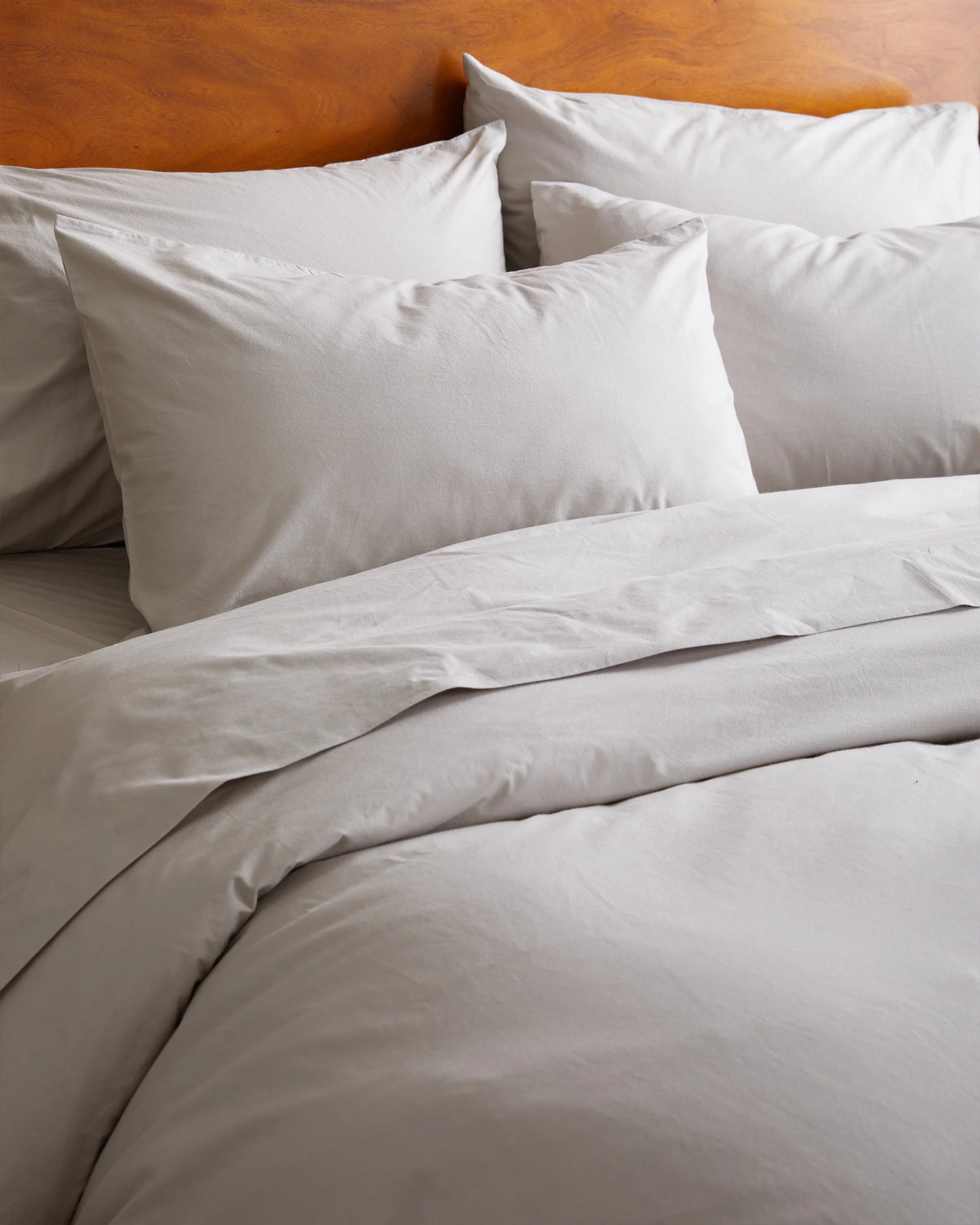 Organic Brushed Cotton Duvet Cover Set - Twin / Toffee
