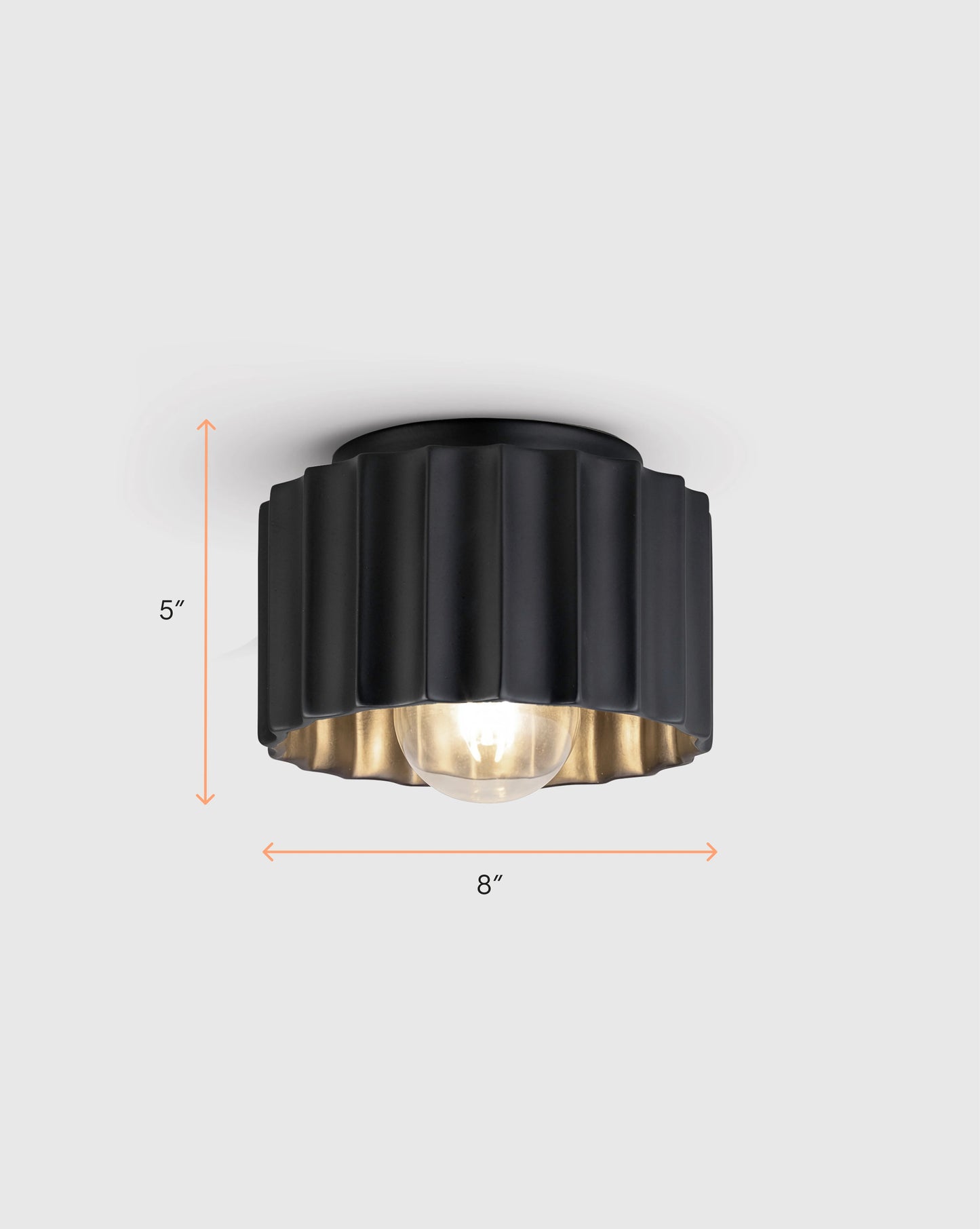 Scalloped Ceramic Flush Mount / Sconce - 8" / Natural