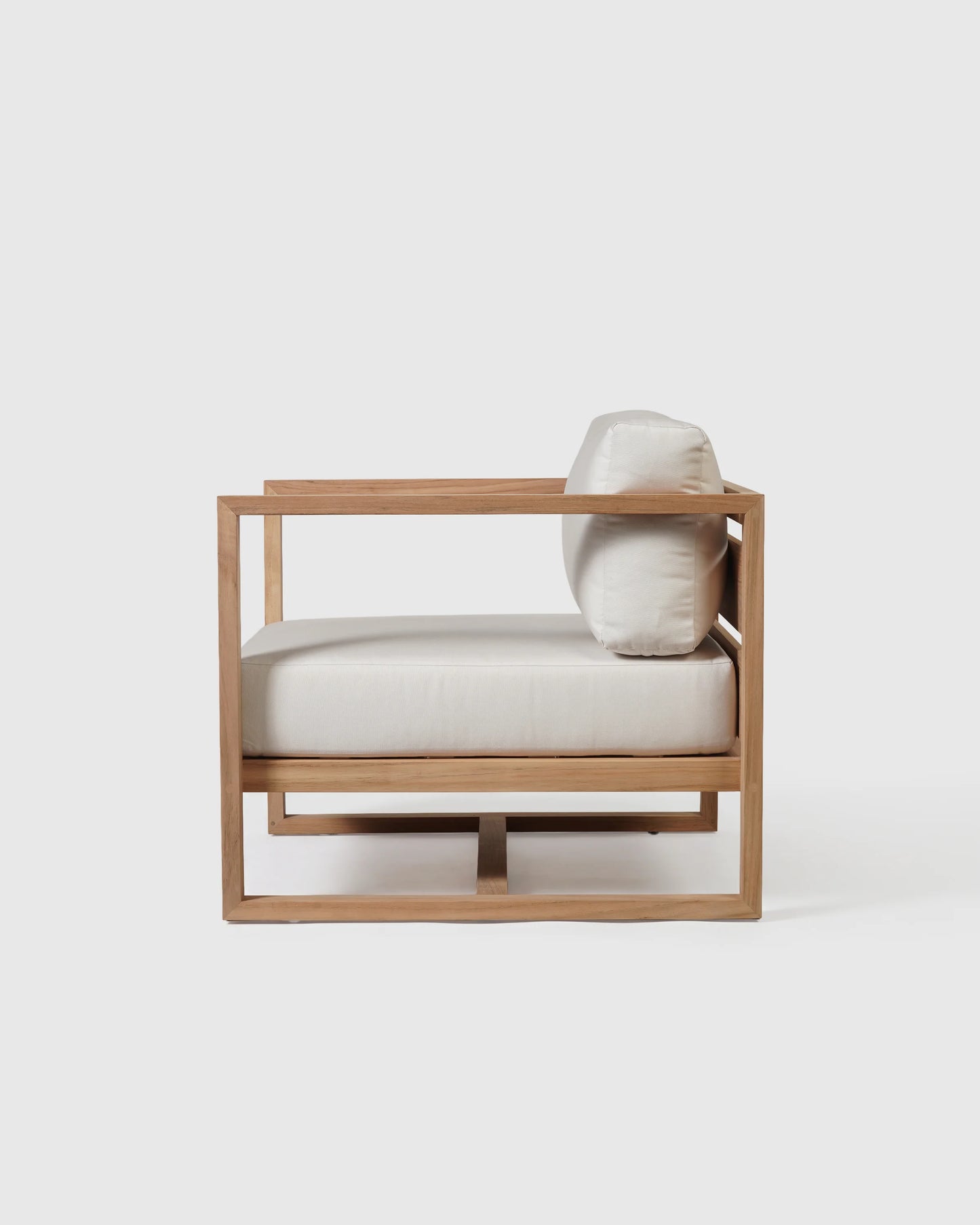 Linear Solid Teak Outdoor Lounge Chair - One Size / Natural Teak