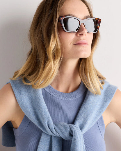 Lagos Polarized Acetate Sunglasses - One Size / Black with Grey lens