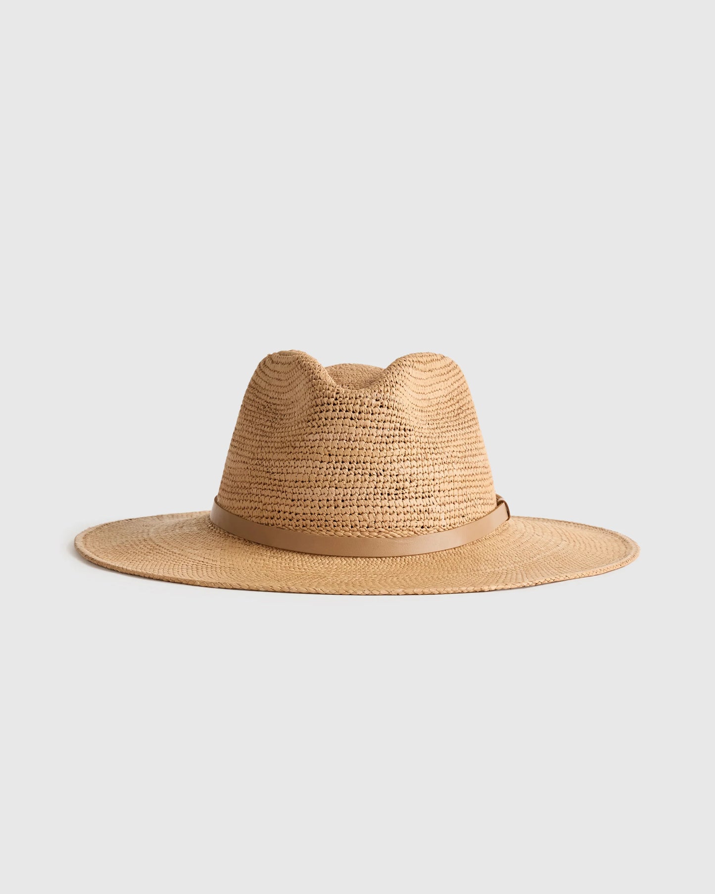 Toquilla Straw Crochet Fedora - S / Natural