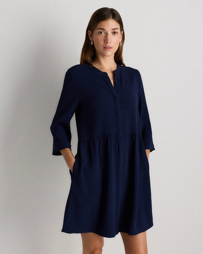 Fluid Crepe Shirt Dress - XS / Wine Tasting Red