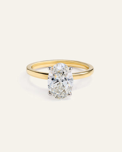 Lab Grown Diamond Oval Comfort Fit Engagement Ring - 2.5ct - 4 / Yellow Gold