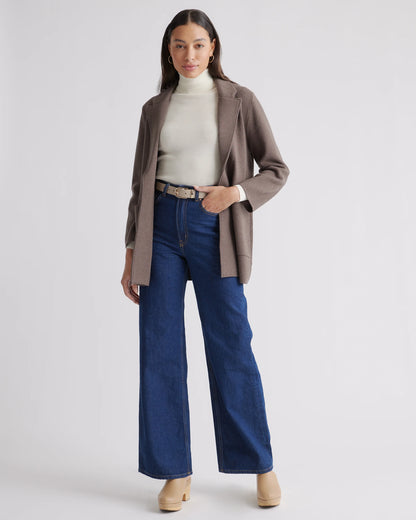 100% Organic Cotton Knit Blazer - XS / Heather Dove Grey