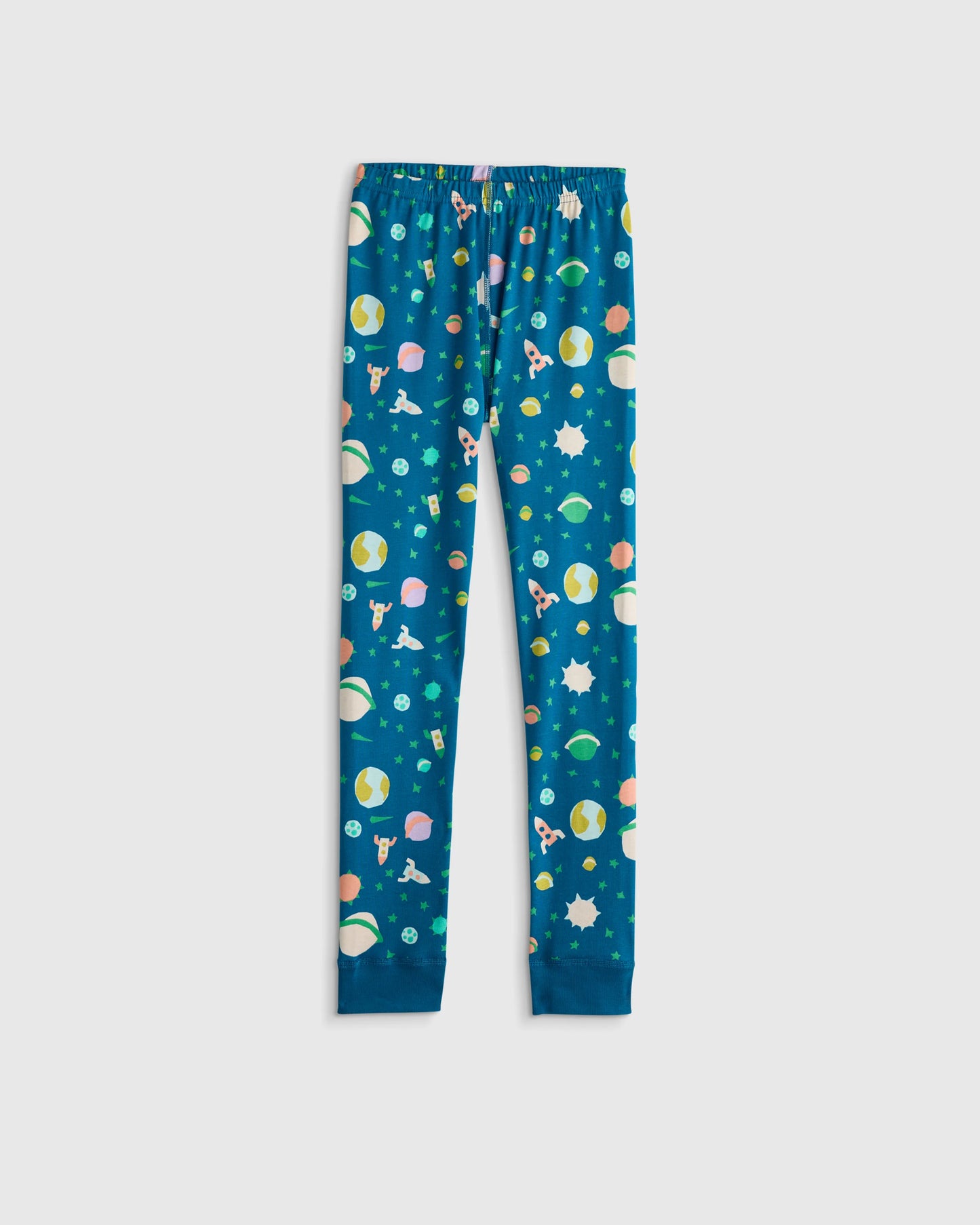 100% Organic Cotton Short Sleeve and Pant Pajama Set - 6 / Planets