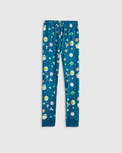 100% Organic Cotton Short Sleeve and Pant Pajama Set - 6 / Planets