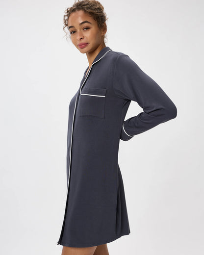 Bamboo Jersey Sleep Shirt - XS / Rhubarb