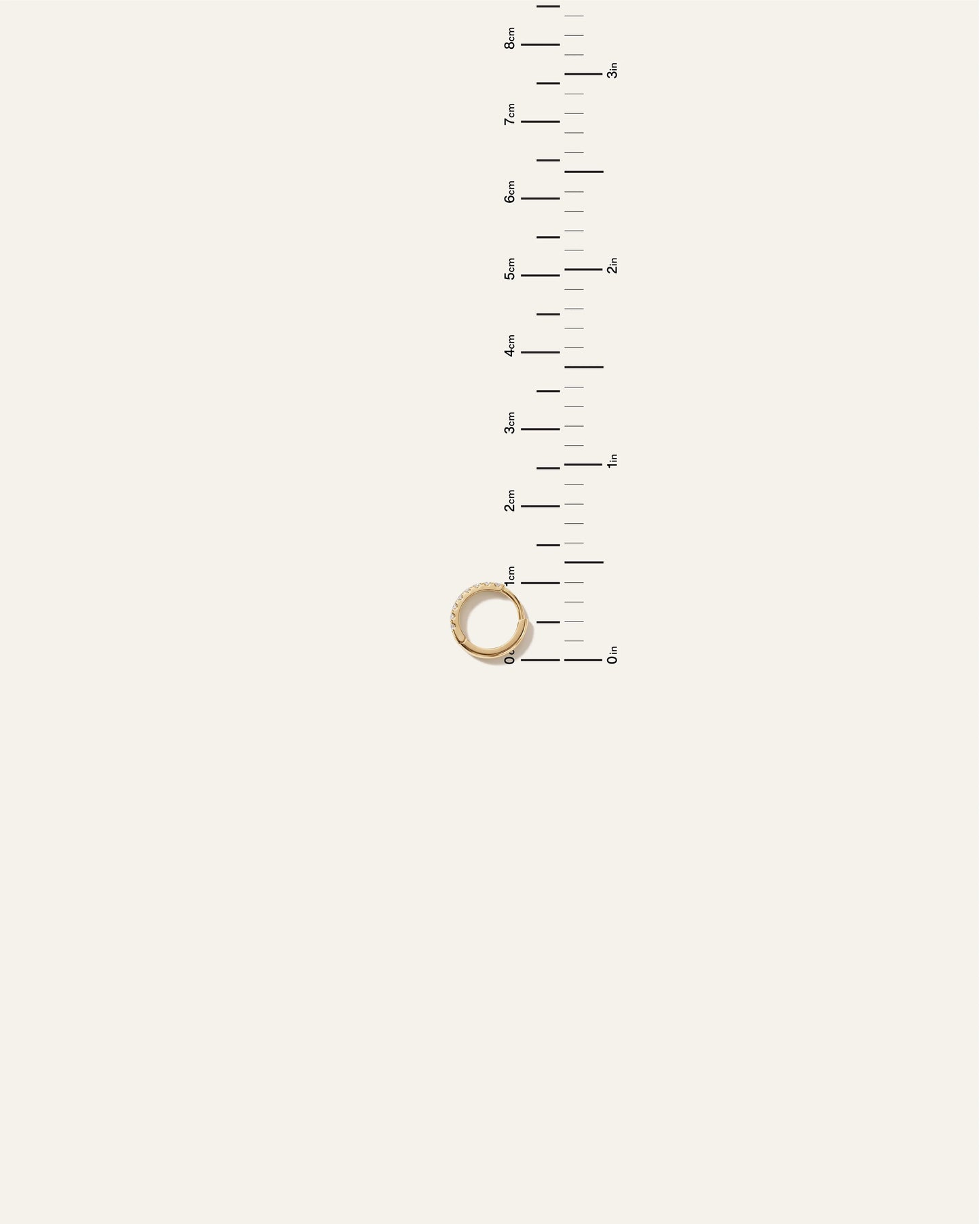 14K Gold Pave Diamond Second Piercing Tiny Huggie - Single - One Size / Yellow Gold