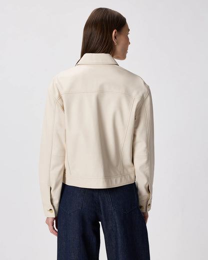 100% Leather Cropped Jacket - XS / Rich Brown