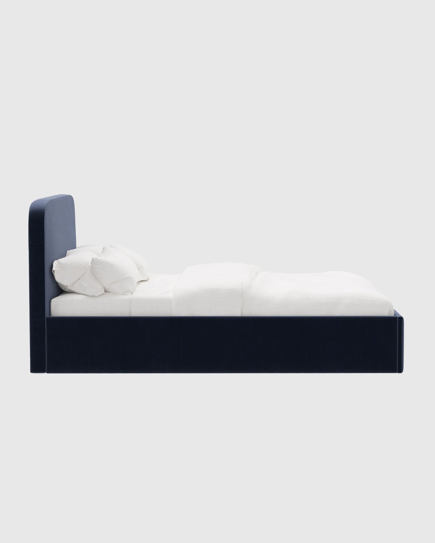 Curved Bed in Performance Velvet - Full / Walnut