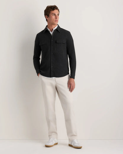 Stretch Sweater Fleece Shirt - S / Off-White