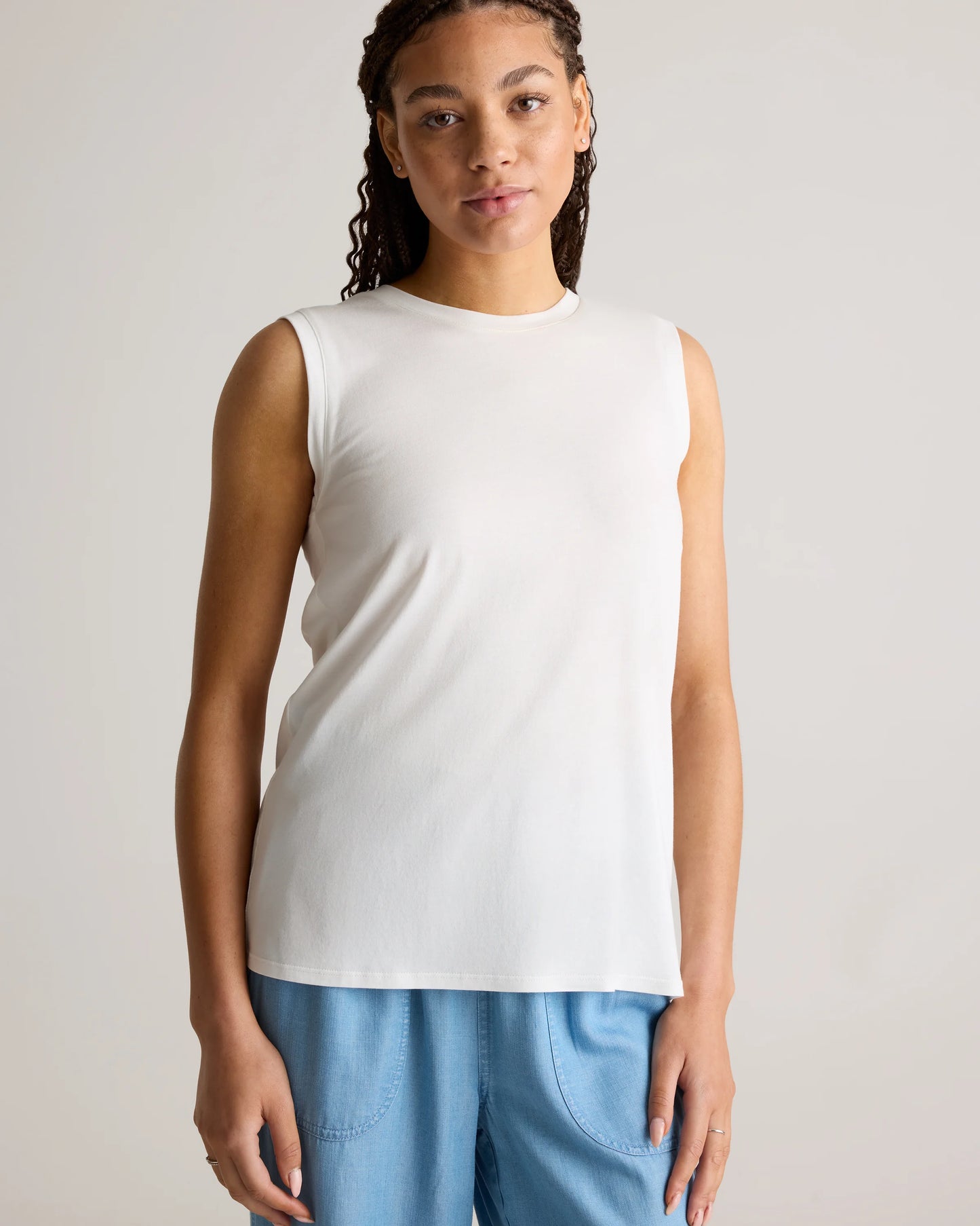 Cotton Modal Muscle Tank - XS / White