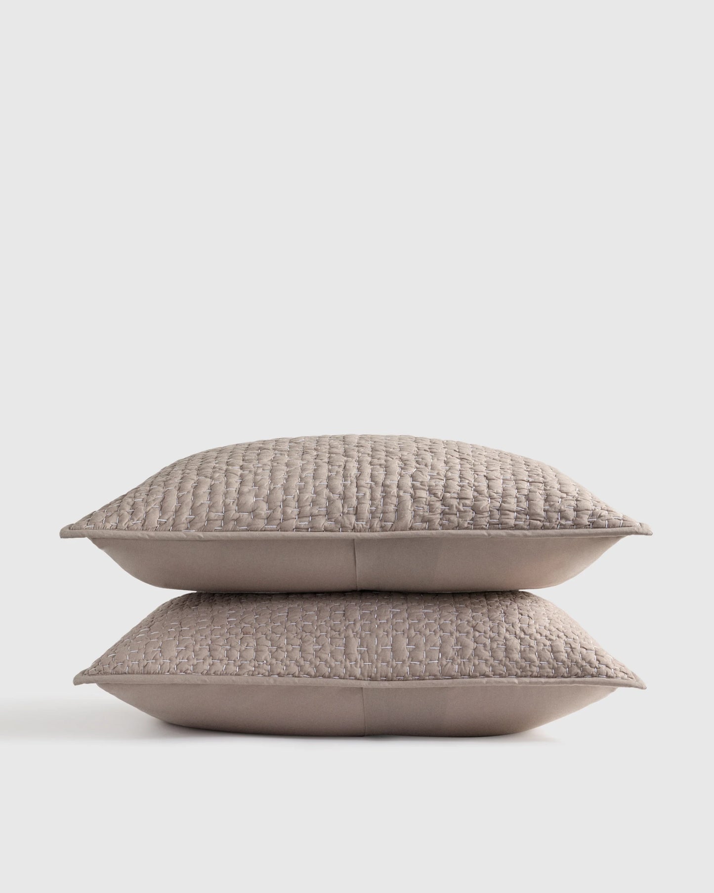Organic Cotton Hand Stitched Quilted Sham Set - Standard / Ocean