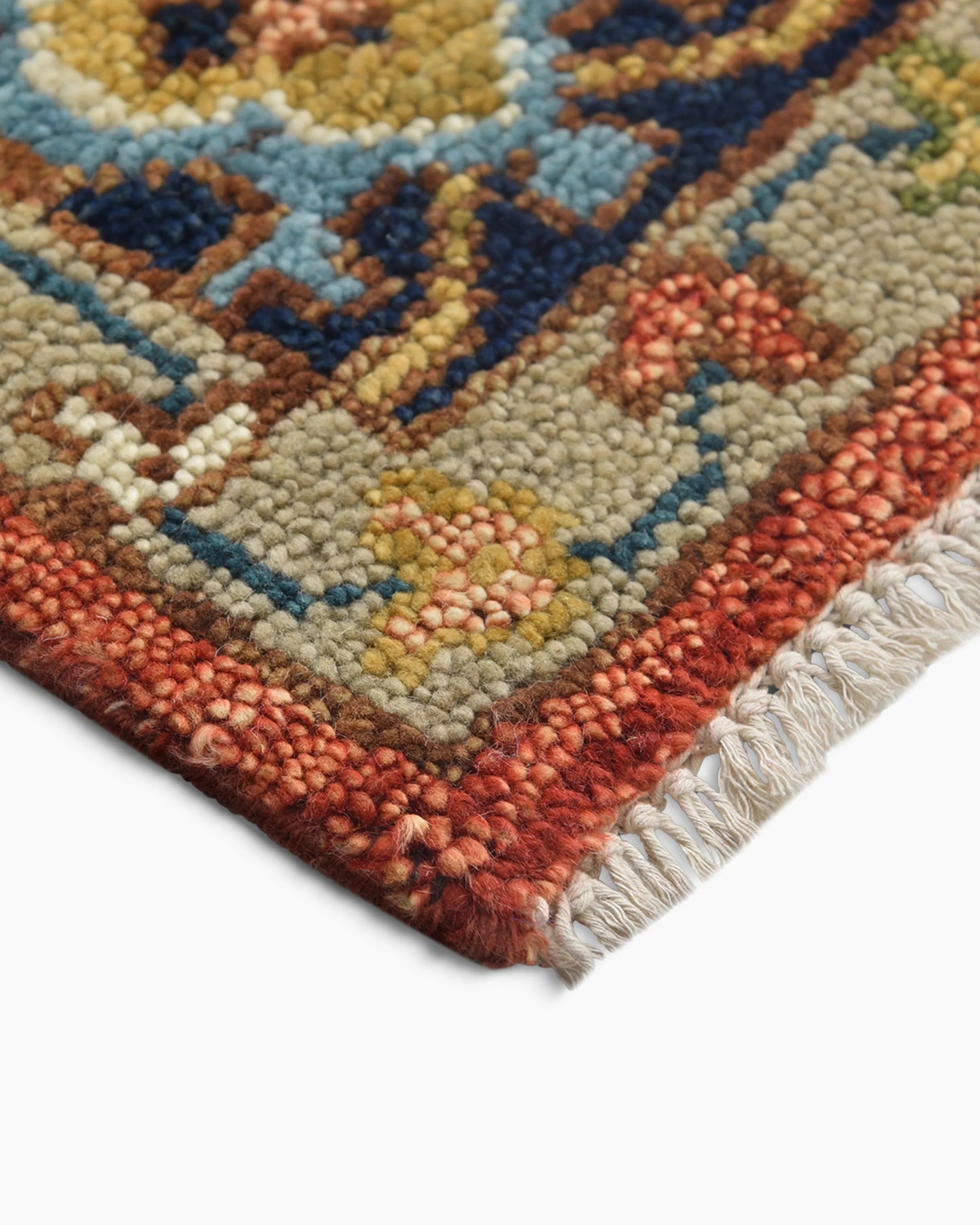 Sina Hand-Knotted Wool Rug - 5' x 8' / Red