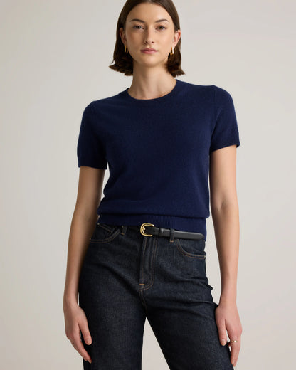 Mongolian Cashmere Tee - XS / Pale Custard Yellow