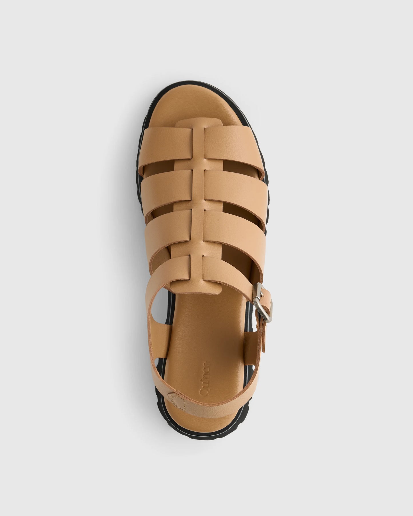 Italian Leather Lug Sole Fisherman Sandal - 5 / Cashew