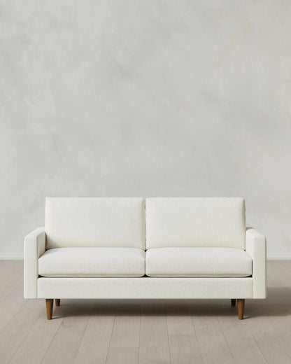 Atlas Midcentury Sofa in Performance Chenille Linen Blend - 6ft / Snow