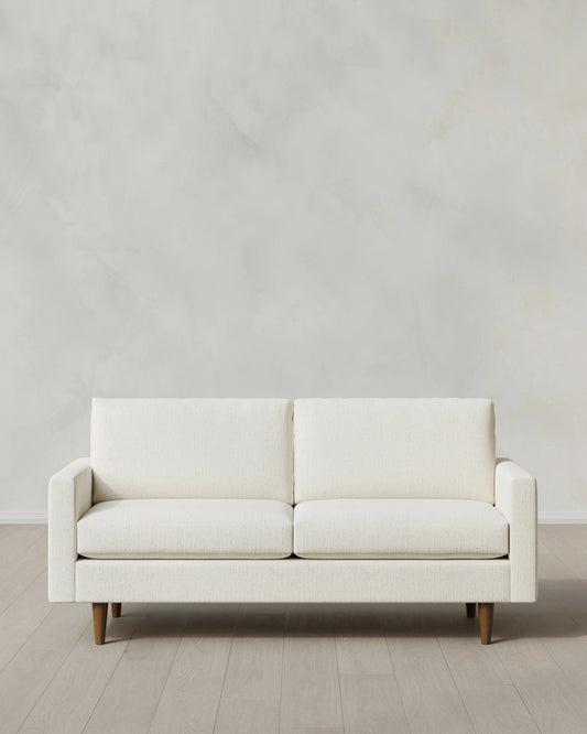 Atlas Midcentury Sofa in Performance Chenille Linen Blend - 6ft / Snow