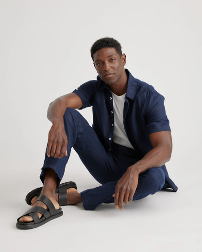 100% European Linen Pants - S / Bayberry Olive