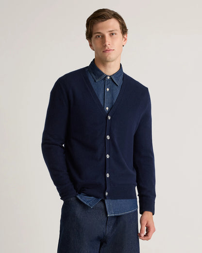 Mongolian Cashmere Cardigan Sweater - S / True Navy