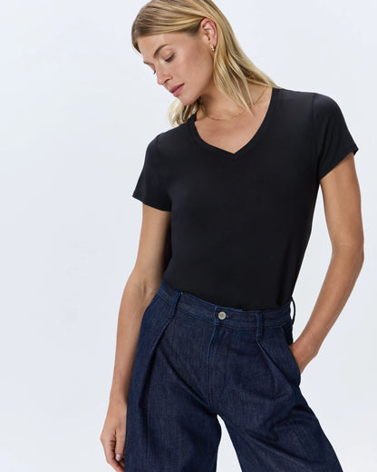 Cotton Modal V-Neck Tee - XS / Navy
