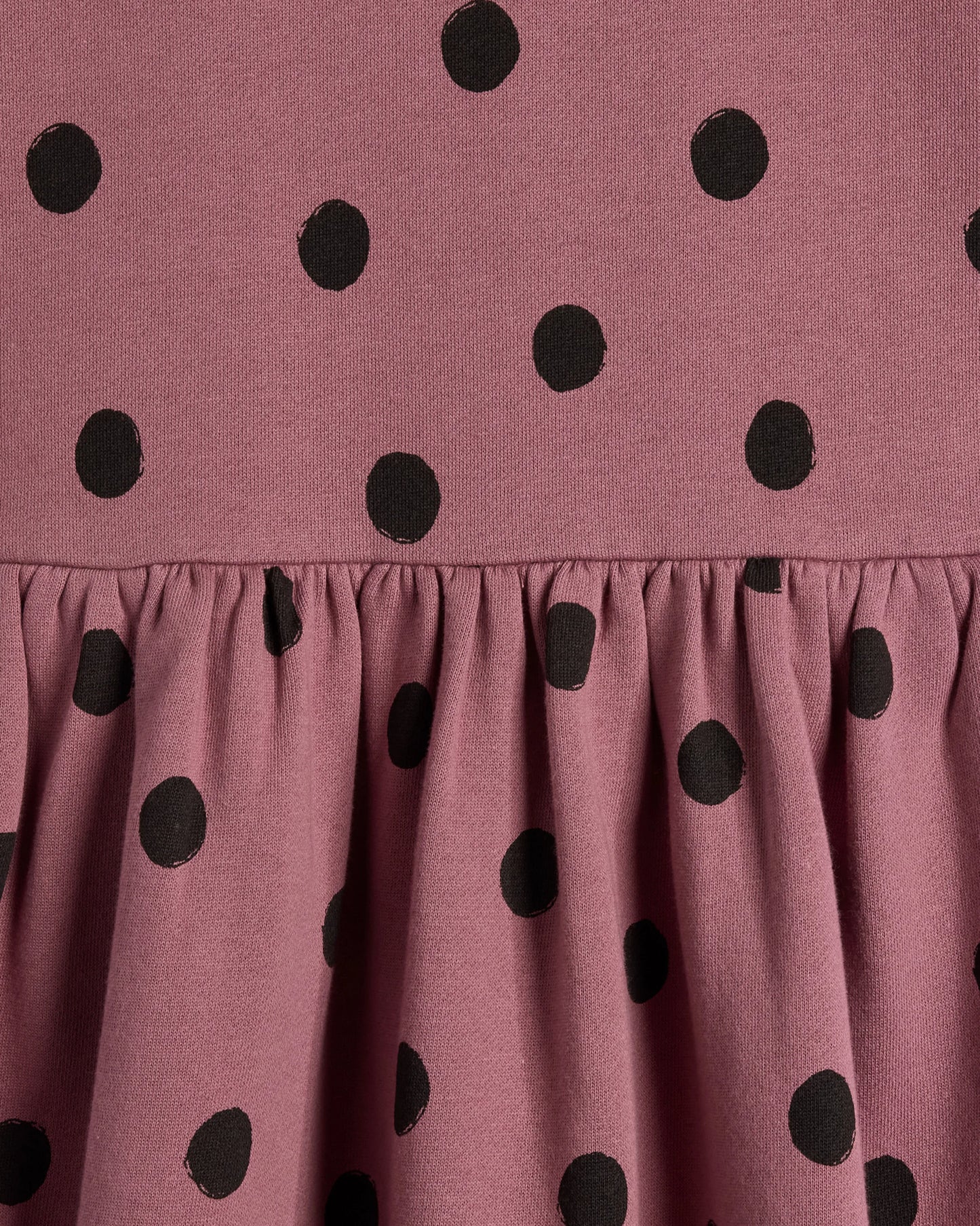Cozy Fleece Sweatshirt Dress - 6 / Mauve Dots