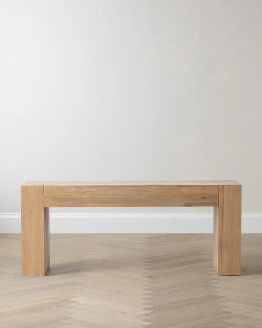 Reclaimed Oak Waterfall Console Table - One Size / Weathered Oak