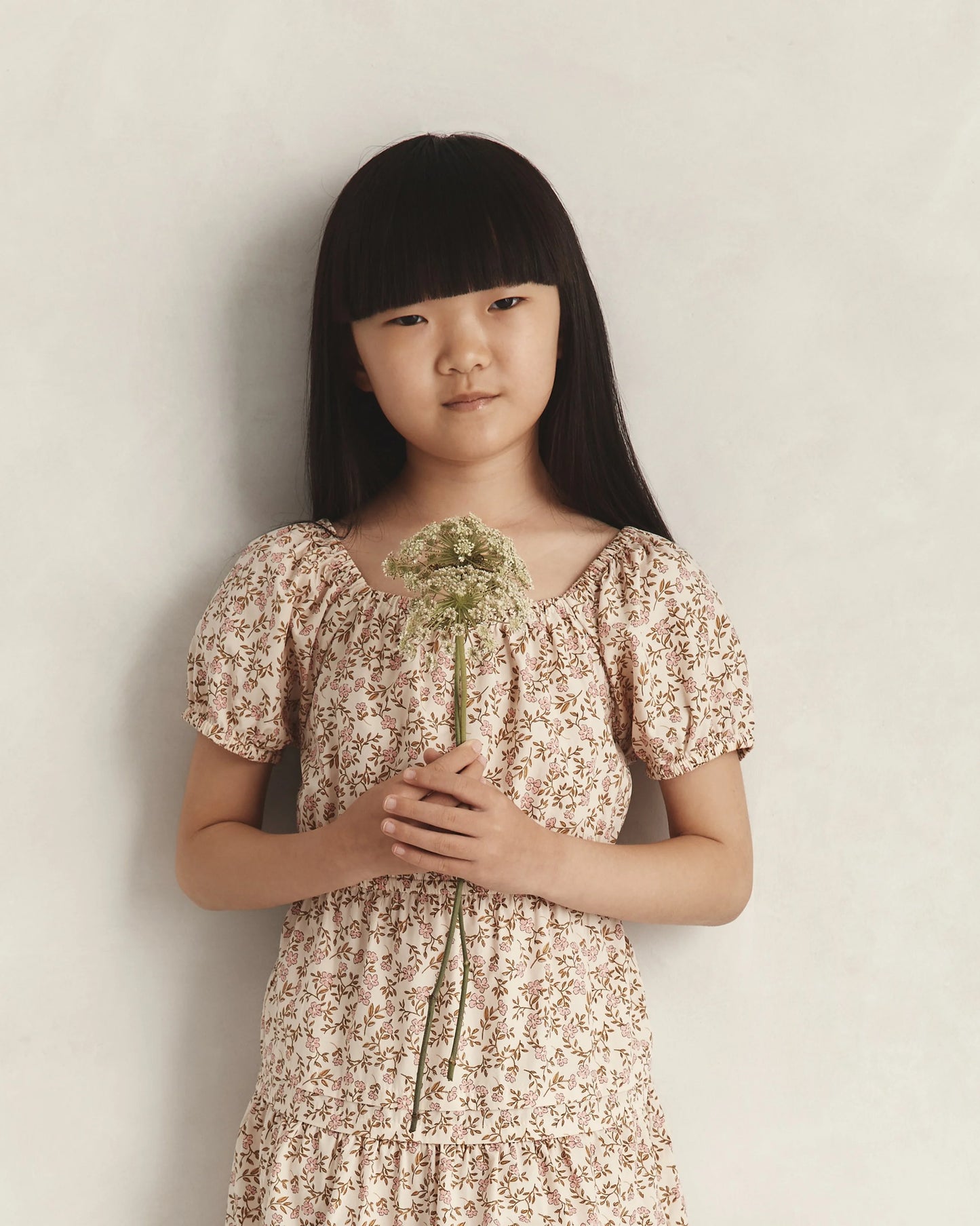 100% Organic Cotton Poplin Tiered Dress - 6 / Wildflower Botanical