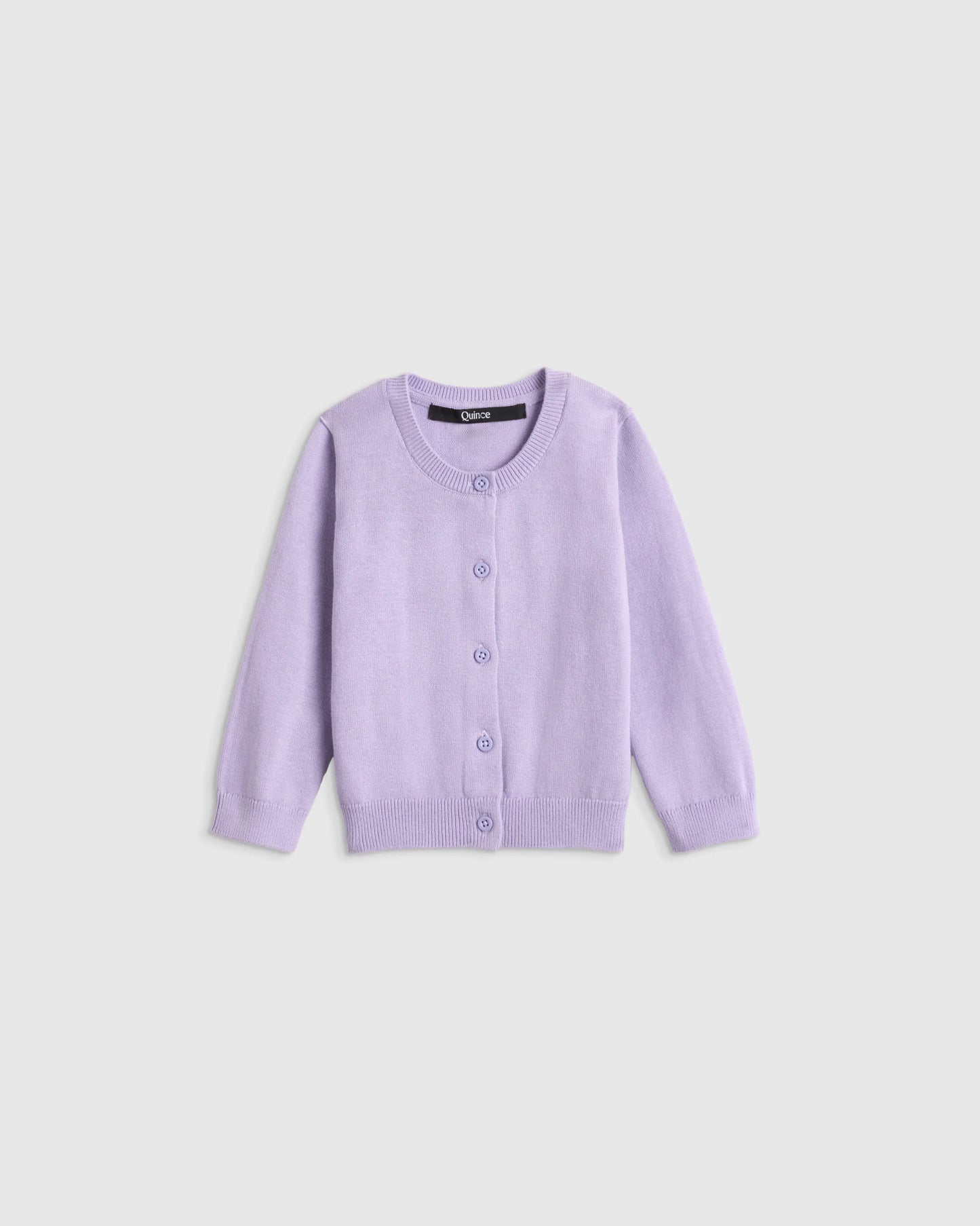100% Organic Cotton Crewneck Cardigan - 0-3M / Ivory