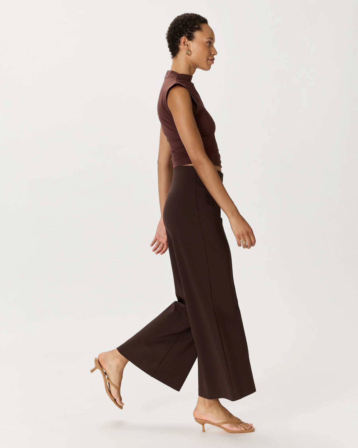 Ultra-Stretch Ponte Super Wide Leg Ankle Pants - XS / Olive