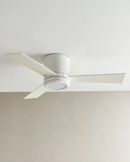 Simple Metal Hugger LED Ceiling Fan - 42" / White