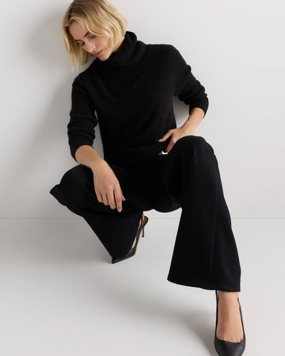 Lightweight Baby Alpaca Turtleneck - XS / Smoked Charcoal