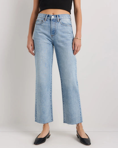 Bella Rigid Straight Jeans - 24 / Powder Blue Raw Hem