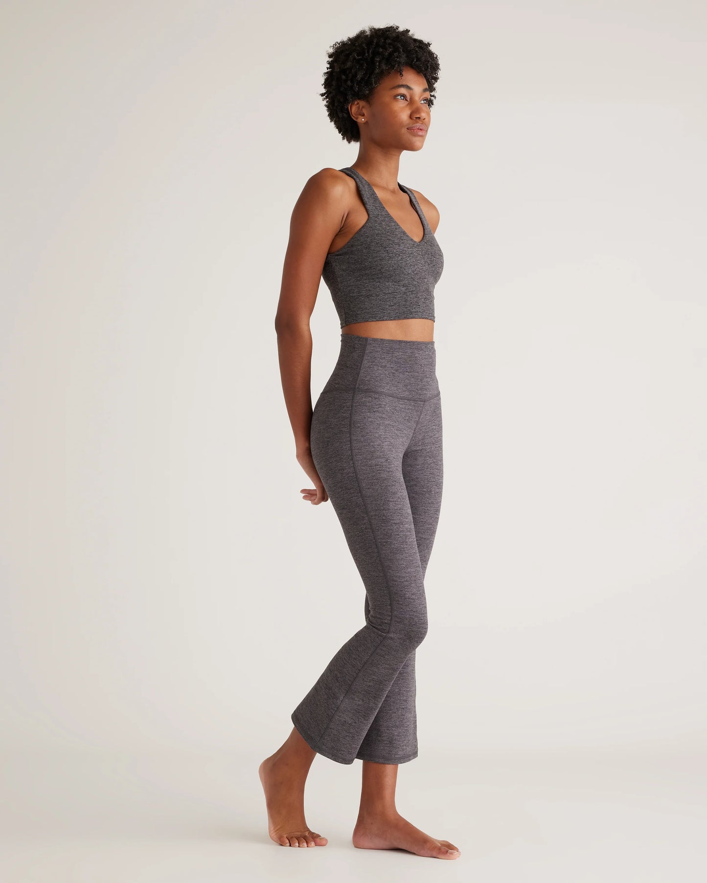 Ultra-Soft Cropped Bootcut Pants - XS / Heather Black