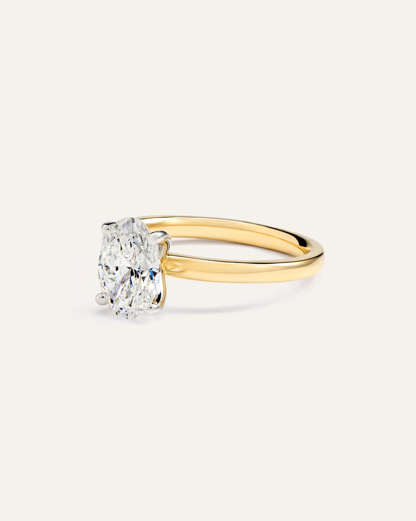 Lab Grown Diamond Oval Comfort Fit Engagement Ring - 1.50ct - 4 / Yellow Gold