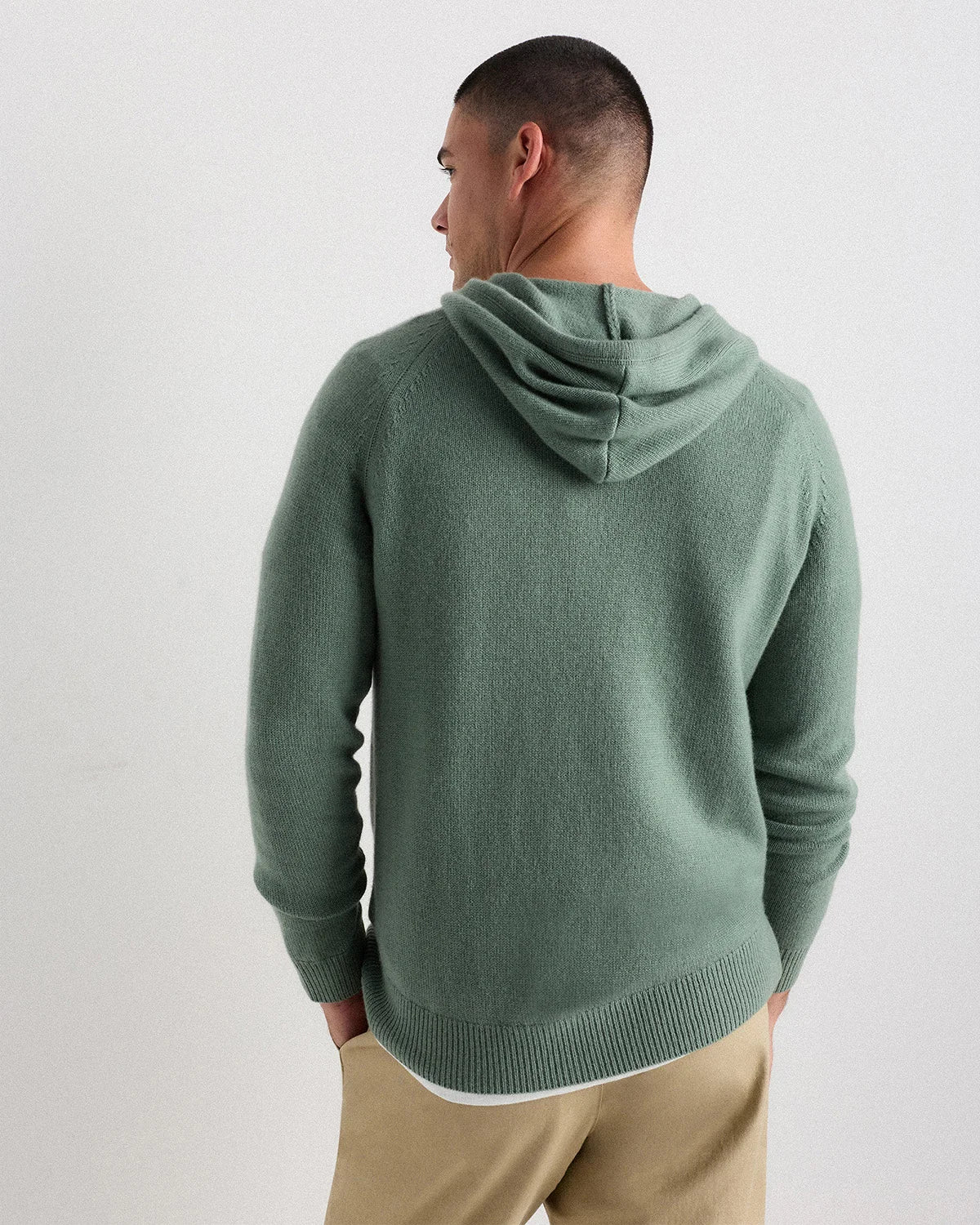 Mongolian Cashmere Pullover Hoodie - XS / Sea Spray Green