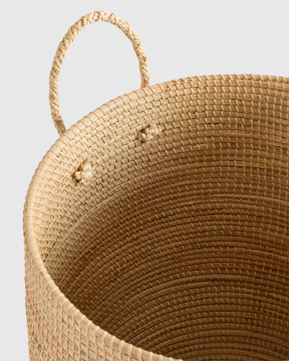 Handwoven Seagrass Lidded Storage Baskets (Set of 3) - Set of 3 (S/M/L) / White Wash