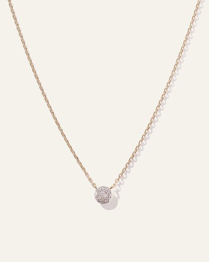 14K Gold Diamond Pave Disc Necklace - One Size / Yellow Gold