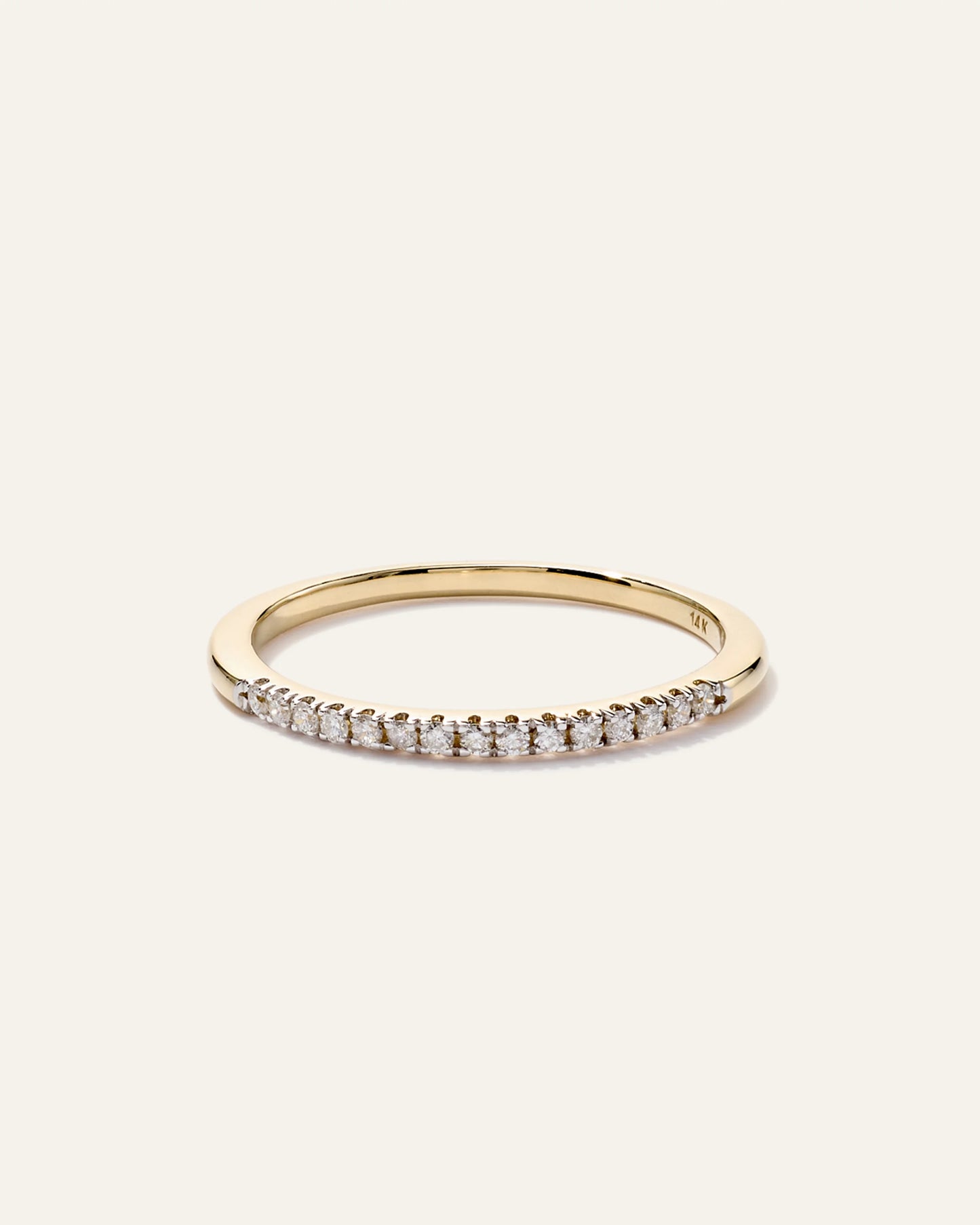 14K Gold Diamond Wedding Band - 4 / Yellow Gold