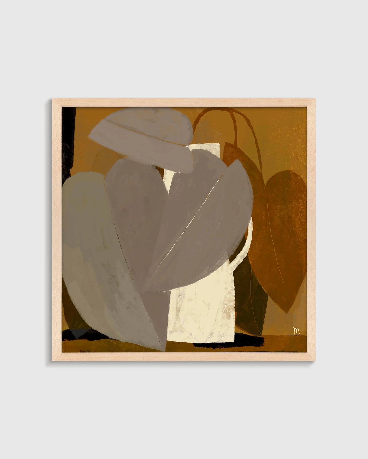 Umber Leaves by Marco Marella - 21.25"x21.25" / Black