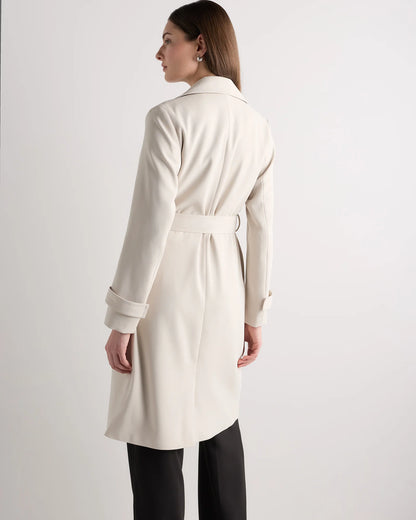 Stretch Crepe Trench Coat - XS / Olive