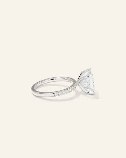 Lab Grown Diamond Princess Petite Pave Engagement Ring - 3ct - 4 / Yellow Gold