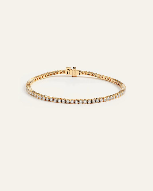 14K Gold Lab Grown Diamond Tennis Bracelet - 3ctw - 6.5" / Yellow Gold