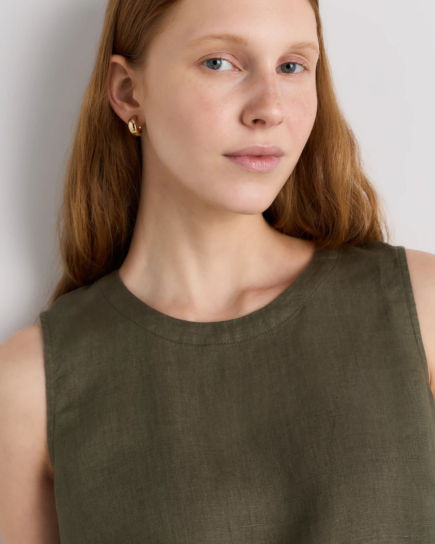 100% European Linen Tank - XS / Black
